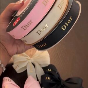 Dior Elegant Ribbon Trio - Pink, white, Black 3 rolls 50 yard